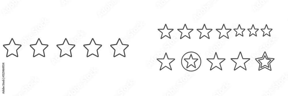 Aufkleber Star rating symbols representing feedback and review systems commonly used in online platforms and services