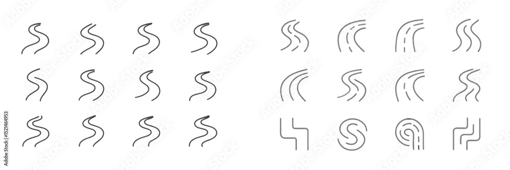 Leinwandbilder Unique line patterns showcasing various twists and turns in a minimalist design