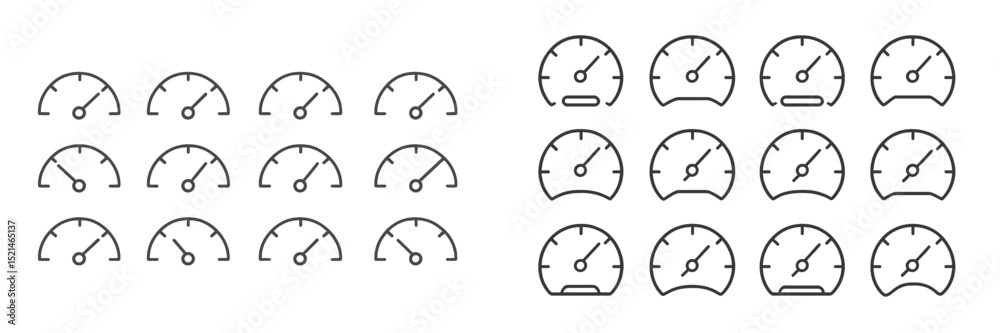 Aufkleber collection of speedometer designs showcasing various styles and configurations