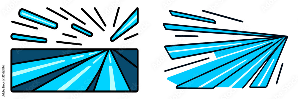 Leinwandbilder Dynamic blue lines and shapes create an energetic visual effect in a modern design context