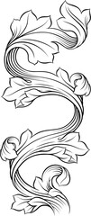 Fototapeta premium A filigree medieval crest coat of arms heraldic style pattern motif. In a vintage woodcut etching style.