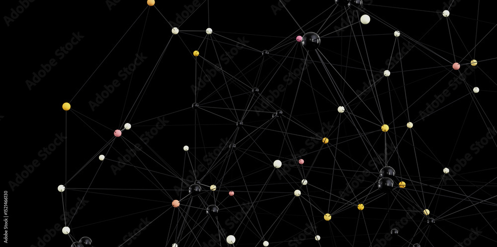 Aufkleber stock photo of an abstract network visualization. ideal for technology, connectivity, and data conce
