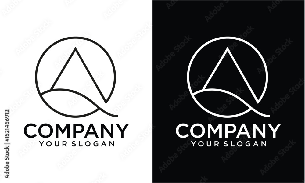 Fototapete creative,abstract, minimal and unique alphabet letters qa,aq,q and a logo