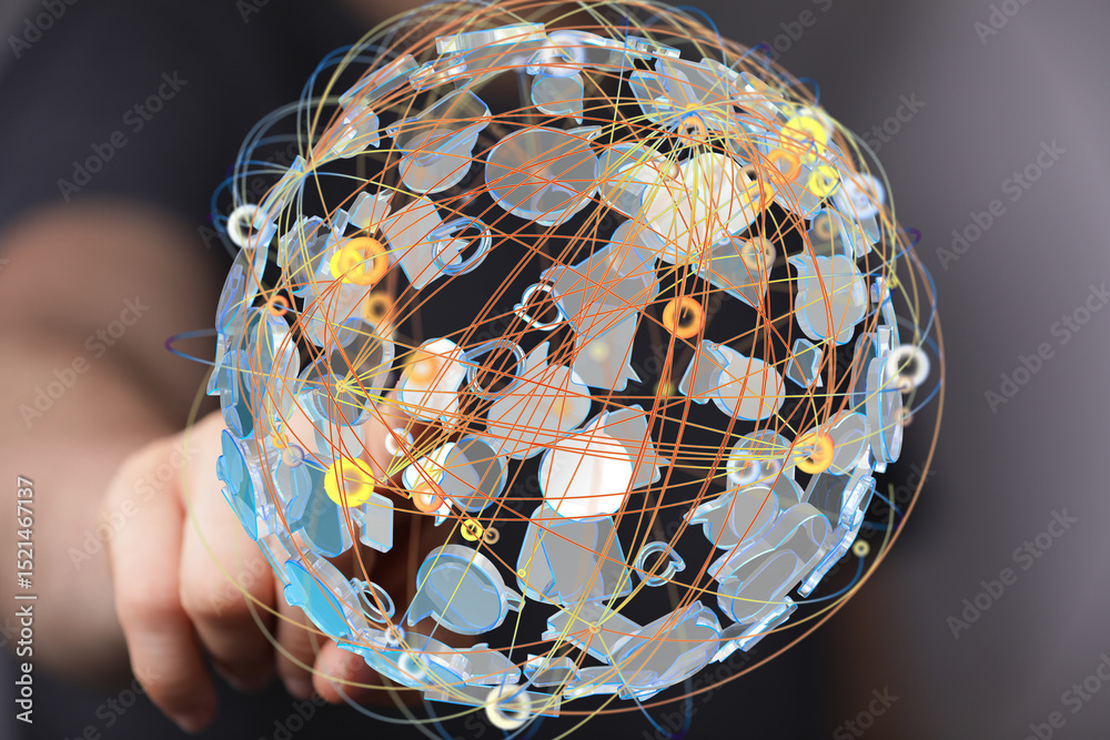 Leinwandbilder abstract image of a global network, showcasing interconnectedness and digital communication.