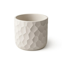 Texture Ceremic pot, calm pot with elegant modern design. Its off white ceramic matte geometric texture creates contemporary feel. This pot design enhances minimalist home interior decor