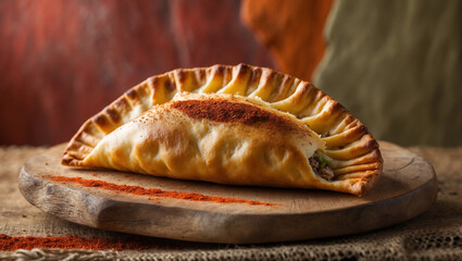 An Argentinian empanada with beef filling