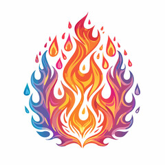 Vector design set, flames and fire, acid neo tribal shapes, y2k elements and abstract illustrations in gothic style, gothic and acid tattoos and print templates