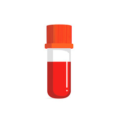 Fototapeta premium Medical Blood Sample in Test Tube with Orange Cap on White Background for Healthcare and Medical Testing