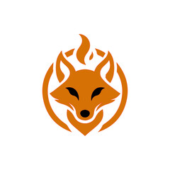 fire fox logo. modern animal emblem