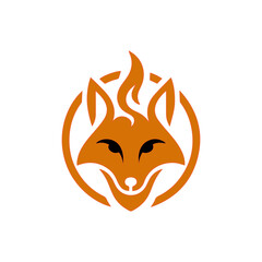 Obraz premium fire fox logo. modern animal emblem