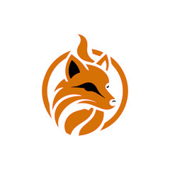fire fox logo. modern animal emblem