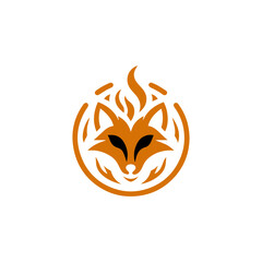 fire fox logo. modern animal emblem