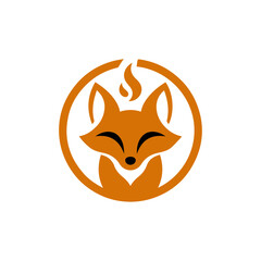 fire fox logo. modern animal emblem