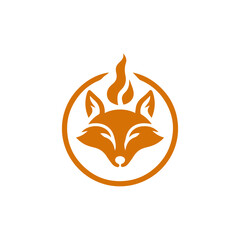 fire fox logo. modern animal emblem