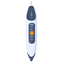 Modern Medical Examination Pen Shaped Tool on White Background for Health Diagnostic