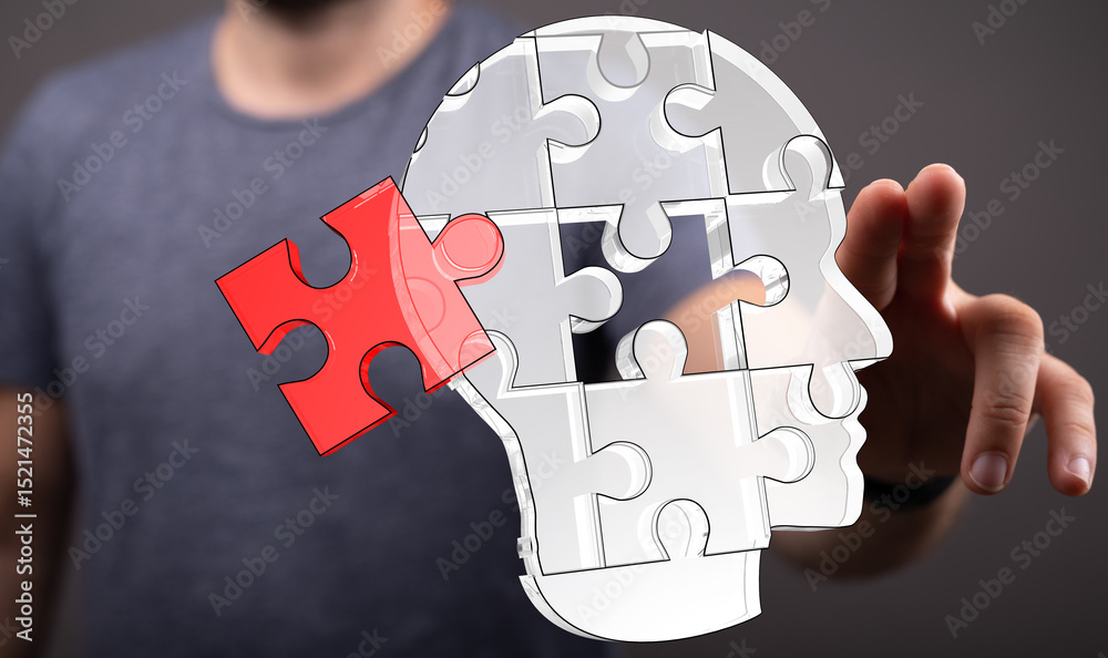 Aufkleber Unlocking potential through cognitive solutions.  Improve mental processes and problem-solving skills.