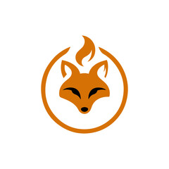 fire fox logo. modern animal emblem
