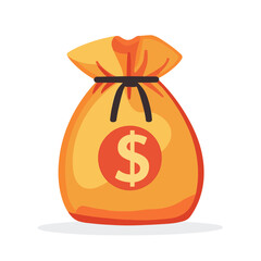 Money Bag with Dollar Sign Isolated on White Background for Financial Concept