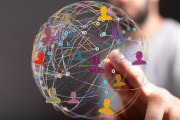 Image of a global network, illustrating connections between people worldwide.