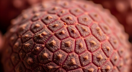 Exotic Lychee Fruit Close Up Showing Unique Textured Shell Pattern