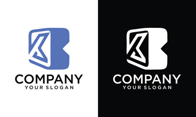 Naklejka premium Creative BK, KB letters logo, B and K letters logo alphabet design.
