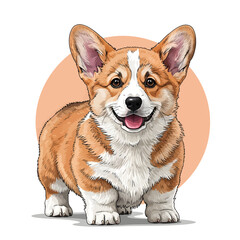Joyful Pembroke Welsh Corgi Puppy Portrait