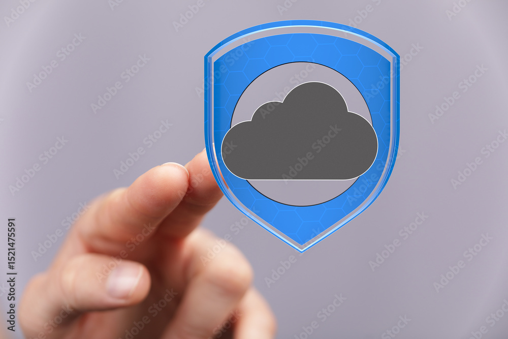 Poster Safeguard your data with robust cloud security.  Ensuring privacy and protection.