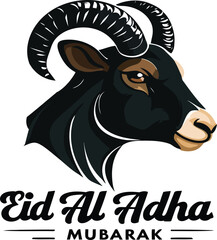 Eid al adha mubarak ram illustration