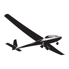 Elegant Glider silhouette with clean wings – Glider illustration – Minimalist Glider vector – Vehicle silhouette

