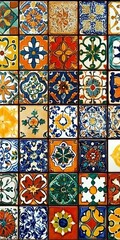Vibrant Collection of Talavera Tiles Showcasing Intricate Patterns and Rich Colors for Home Decor