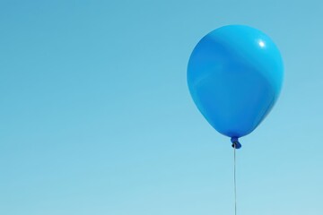Fototapeta premium Single bright blue balloon, inflated, celebratory , sphere, festival, isolated