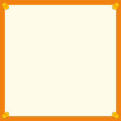 正方形の掲示板フレームイラスト（オレンジ）