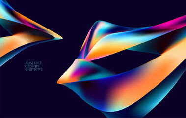 Abstract background of fluid iridescent shape. Elegant vector wallpaper.