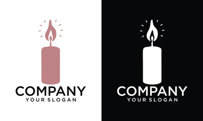 Obraz premium Creative candle Fire logo images illustration design