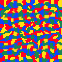 Colorful Pixel Camouflage Pattern – Red Yellow Blue Green Camo Design
