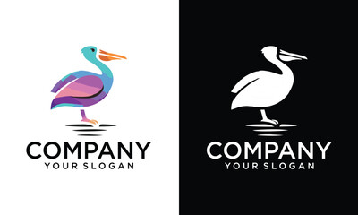 Pelican logo vector icon illustration, Creative Pelican logo design template