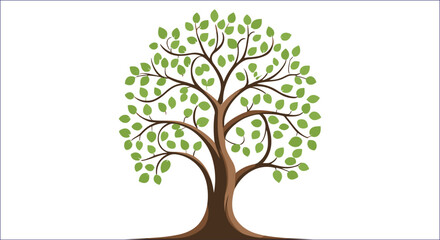 Stylized Tree Vector Illustration Isolated Against White Background Suitable For Various Projects