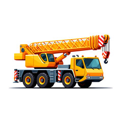 Mobile Crane Truck Vector | Heavy Construction Equipment Illustration

