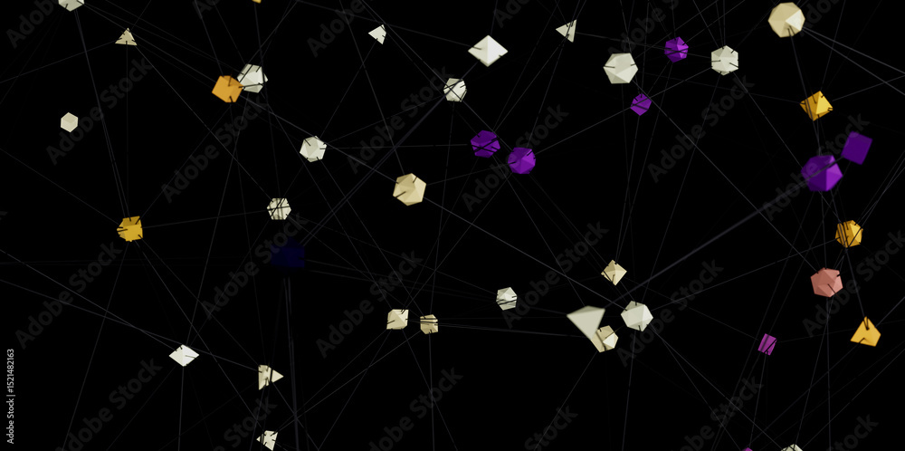 Poster Abstract image depicting digital data connections and network flow.