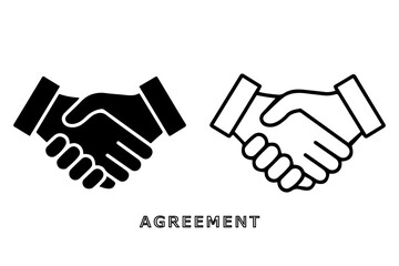 Business icon Handshake sign and symbol vector on white background.