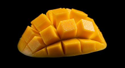 Exotic Sliced Mango Offering a Delectable and Eye-Catching Visual Delight