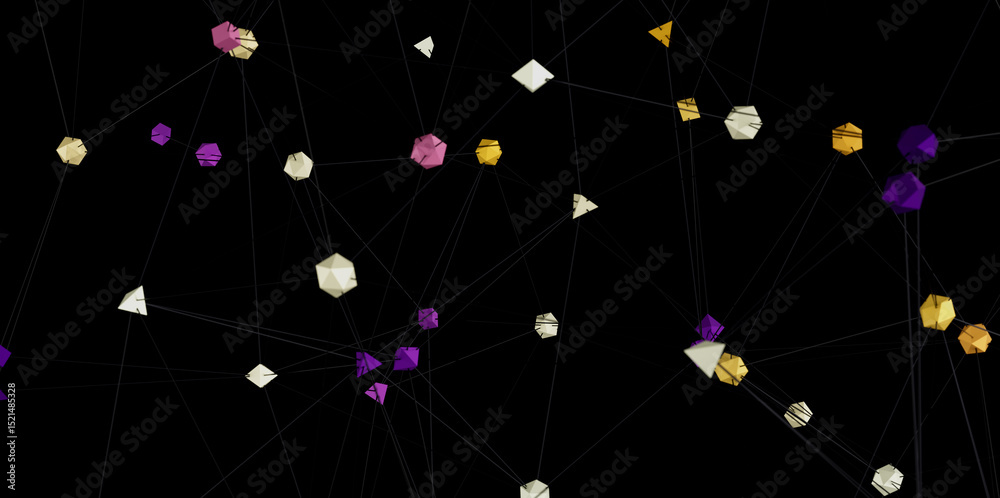 Fototapete Abstract background image of interconnected nodes and lines, representing network connections or data flow.