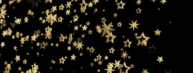 Abstract festive background with glittering gold stars. Perfect for holidays, celebrations, and more!