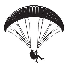 Open air Paraglider silhouette design – Paraglider illustration – Minimalist Paraglider vector

