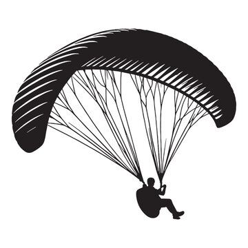 Sky dancer Paraglider silhouette &ndash; Paraglider illustration &ndash; Minimalist Paraglider vector

