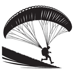 Freedom in air Paraglider silhouette – Paraglider illustration – Minimalist Paraglider vector

