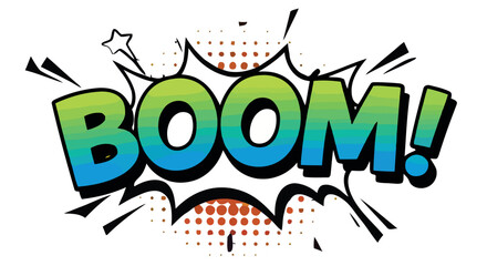 Comic style boom explosion with retro effect for graphic design and pop art vector illustration