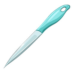 Teal Nail File with Metal Surface for Manicure and Grooming on White Background