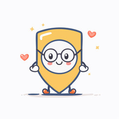 Vector illustration in trendy flat simple linear style, funny mascot and cartoon character, friendly sticker and badge for advertising, social media
