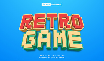 Editable 3d text style effect - Retro Game Pixel text effect Template